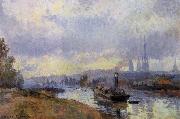 Albert Lebourg Barges at Rouen oil painting picture wholesale